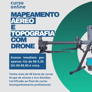 Imagem de capa para o Curso online Mapeamento Aéreo e Topografia com Drone 3.0 2026