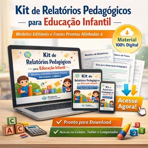 Imagem de capa para o Ebook Kit de Relatórios Pedagógicos para Educação Infantil – BNCC