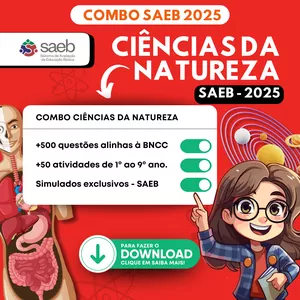 Imagem de capa para o Ebook 🧪 Super Combo Ciências da Natureza | Simulados CAEd + Gabarito + 500 questões + 50 atividades (1º ao 9º ano)