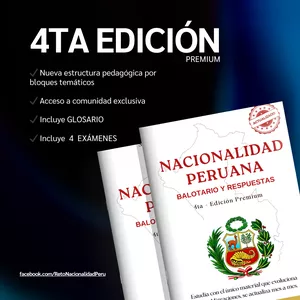 Imagen de portada para Ebook 📘 NACIONALIDAD PERUANA – GUÍA DE PREPARACIÓN - Cuarta Edición PREMIUM - Act 2026