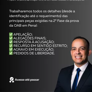 Imagem de capa para o Curso online 2ª FASE PENAL (Exame de Ordem)