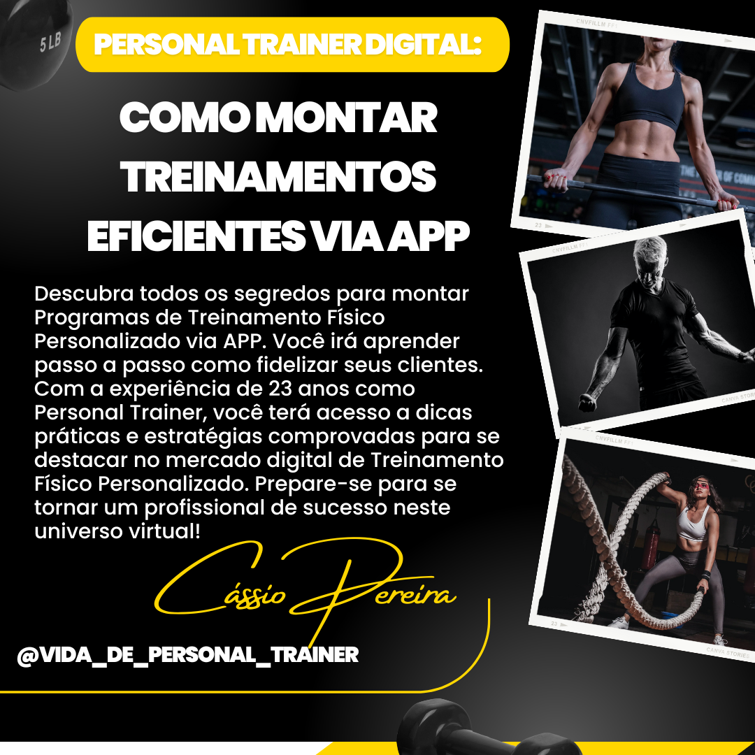 Imagem de Personal Trainer Digital: Como Montar Treinamentos Eficientes via APP criado por Cássio Adriano Pereira na hotmart