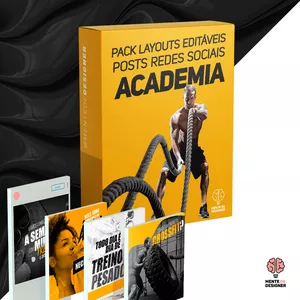 Imagem de capa para o Ebook Pack artes redes sociais mídias digitais Academia - psd e jpeg
