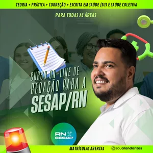 Imagem de capa para o Curso online REDAÇÃO PARA O CONCURSO DA SESAP/RN