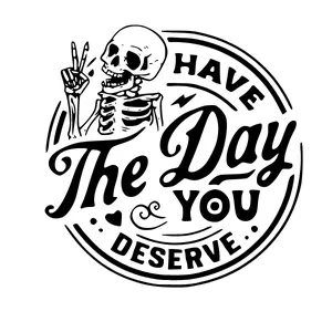 Cover image for Online course Have the day you deserve SVG, Skeleton peace sign svg, Funny karma svg, Snarky svg, Funny skeleton svg