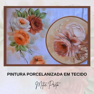 Imagem de capa para o Curso online Rosas em Tons Terrosos - Pintura Porcelanizada em Tecido