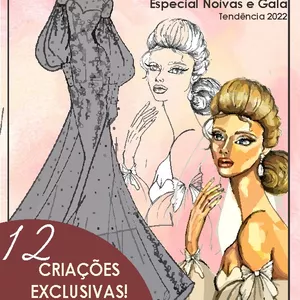 Imagem principal do produto Book  digital para colorir Desenho de Moda- especial Noivas e Gala