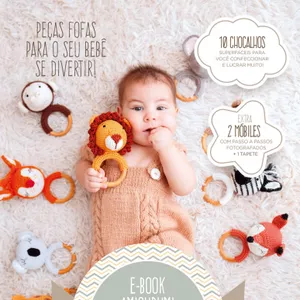 Imagem de capa para o Ebook Curso Amigurumi Chocalhos