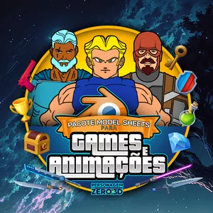 Imagem de capa para o Ebook PACOTE 20 MODEL SHEETS: GAMES E ANIMAÇÕES