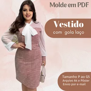 Imagem de capa para o Ebook MOLDE EM PDF VESTIDO COM GOLA LAÇO 