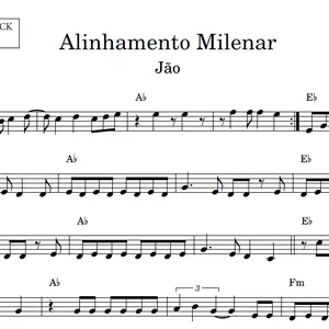 Imagem de capa para o Ebook Alinhamento Milenar (Jão) - Partitura para Sax Alto com Playback