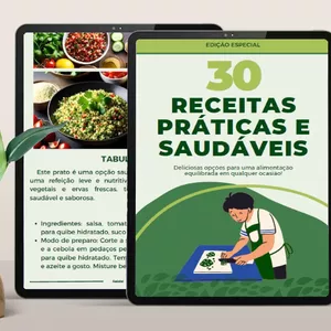 Imagem de capa para o Ebook EBOOK 30 RECEITAS PRÁTICAS E SAUDÁVEIS