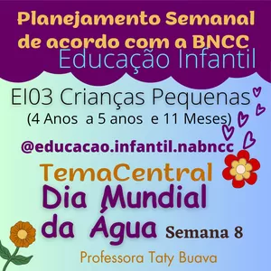 Imagem de capa para o Curso online Planejamento Semanal – EI03 - Semana 8 - Dia Mundial da Água 