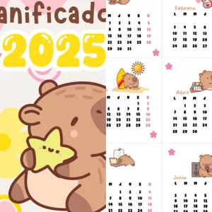 Imagen de portada para Ebook DUO CAPIBARA, Planificador y calendario a juego IMPRIMIBLES PDF. 