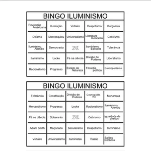 Imagem de capa para o Ebook BINGO DE HISTÓRIA ILUMINISMO + BRINDE