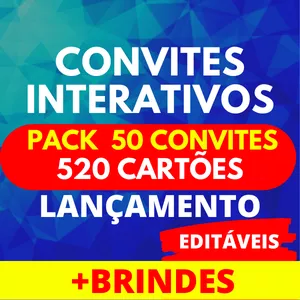 Pack com 520 Cartões E 50 Convites Interativos>