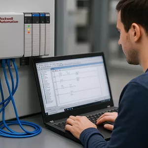 Imagem de capa para o Curso online Programação CLP Rockwell básico ao avançado com RsLogix/Studio 5000