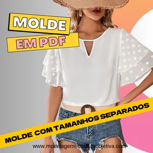 Imagem de capa para o Curso online MOLDE PDF - Blusa com manga godê