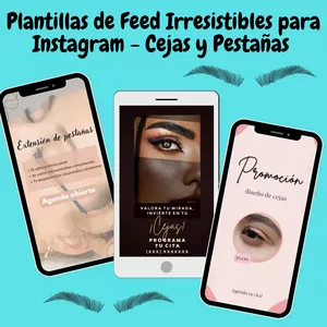Imagen de portada para Ebook Plantillas de Feed Irresistibles para Instagram - Cejas y Pestanas