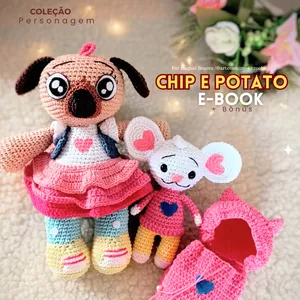 Imagem de capa para o Ebook PDF - Chip e Potato amigurumi + Bônus