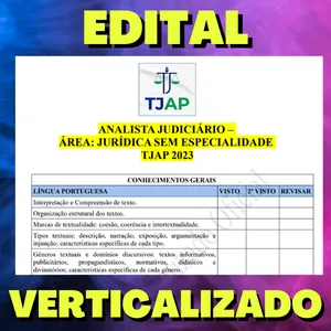 Imagem de capa para o Ebook ANALISTA JUDICIÁRIO – ÁREA JURÍDICA SEM ESPECIALIDADE - TJAP 2023 - Edital Verticalizado