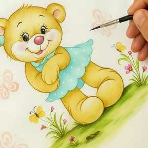 Imagem de capa para o Curso online Pintura em Tecido com Ursinho