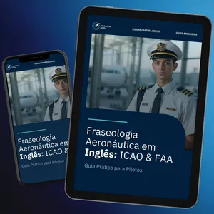 Imagem de capa para o Ebook Ebook Fraseologia Aeronáutica em Inglês - Guia Prático para Pilotos