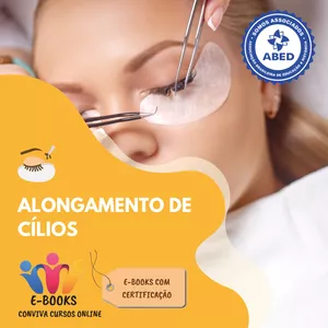 Imagem de capa para o Ebook CURSO DE ALONGAMENTO DE CÍLIOS - E-book com CERTIFICADO