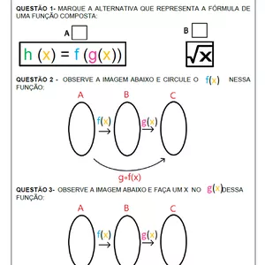 Imagem de capa para o Ebook Atividade Adaptada Matemática- Função Composta