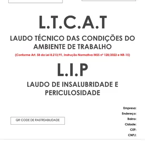Imagem de capa para o Curso online LTCAT - Laudo Técnico das Condições do Ambiente de Trabalho e L.I.P - Laudo de Insalubridade e Periculosidade 