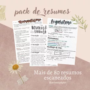 Imagem de capa para o Ebook Pack de resumos do Ensino Médio por @annestudyblr