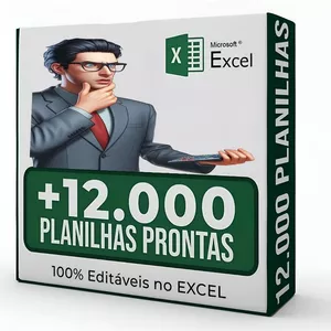 Imagem de capa para o Ebook +12.000 Planilhas Editáveis Excel Prontas