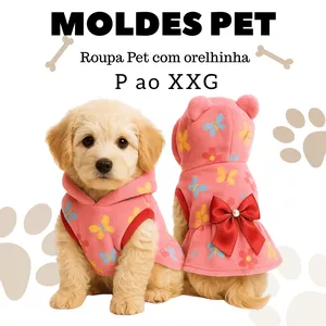 Imagem de capa para o Ebook MOLDE EM PDF ROUPA PET COM ORELHINHAS