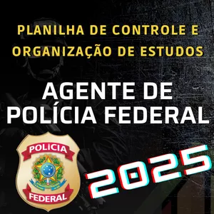 Imagem do curso ???? Planilha de controle e organização de estudos - AGENTE POLÍCIA FEDERAL 2025 - Pré-edital  ????