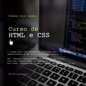 Imagem de capa para o Curso online Curso de HTML &amp; CSS