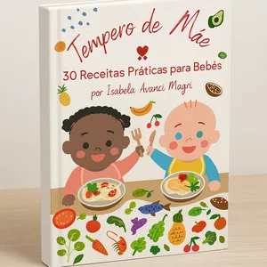 Imagem de capa para o Ebook TEMPERO DE MÃE: 30 Receitas Práticas para Bebês