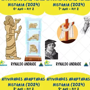 Imagem de capa para o Ebook KIT 2 - ATIVIDADES ADAPTADAS HISTÓRIA (2024) (6º AO 9º)