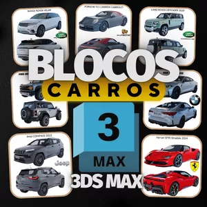 Imagem de capa para o Curso online Blocos de Carros para 3ds Max - Pack Cars