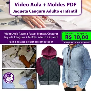 Curso Aula Passo a Passo  Montar/Costurar  Jaqueta + Moldes PDF Adulto e Infantil