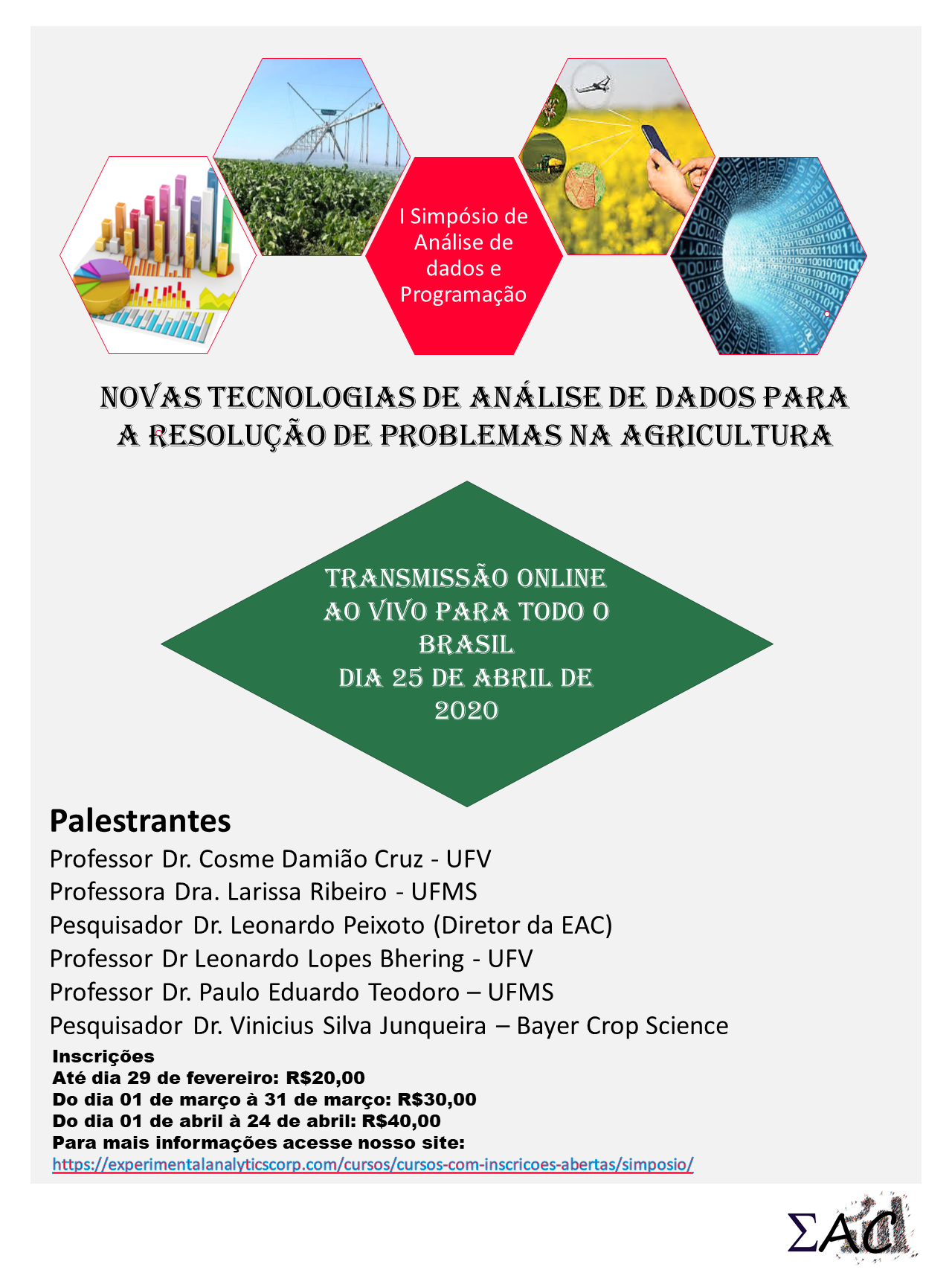 Imagem do curso I Simpósio de Análise de dados e Programação: Novas tecnologias de análise de dados para a resolução de problemas na agricultura