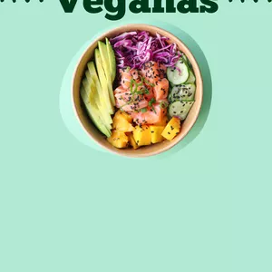 Imagem de capa para o Ebook Delícias veganas para todos os gostos: 20 receitas irresistíveis para uma alimentação saudável e sustentável.