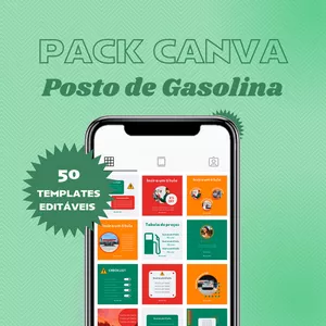 Imagem de capa para o Curso online PACK CANVA POSTO DE GASOLINA