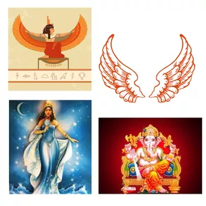 Imagem de capa para o Curso online Anjos da criação, com a energia da Deusa Ísis, Ganesha e Iemanjá 