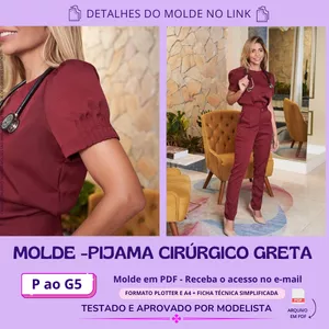 Imagem de capa para o Curso online MOLDE PIJAMA CIRURGICO GRETA