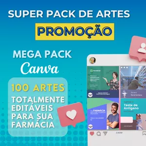 Imagem de capa para o Curso online MegaPack Canva Artes - Farmácia