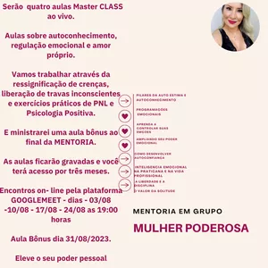 Imagem de capa para o Serviço online MENTORIA EM GRUPO MULHER PODEROSA
