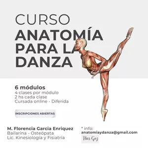 Imagen de portada para Curso online Anatomía y Biomecánica aplicada a la Danza (y actividades afines)