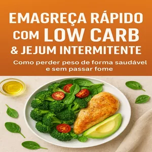 Imagem de capa para o Ebook Emagreça Rápido com Low Carb &amp; Jejum Intermitente