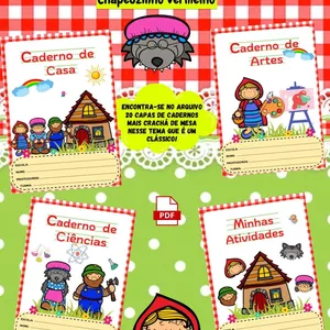 Imagem de capa para o Ebook Capas de Caderno Chapeuzinho Vermelho