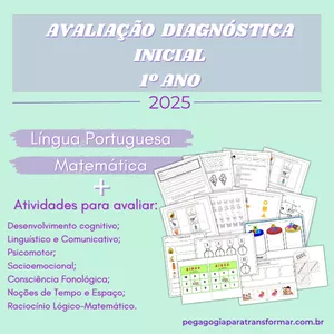 Imagem de capa para o Curso online Avaliação Diagnóstica Inicial 2025 para 1º Ano dos Anos Iniciais + Planilha de mapeamento